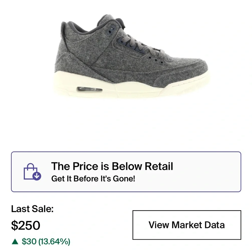 Jordan 3 wool grey sneakers - Picture 8 of 8